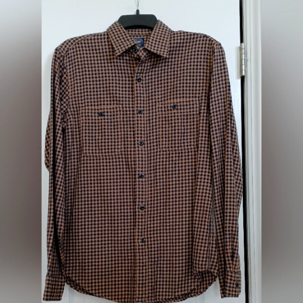 J Crew Flannel (Navy/Tan)!
